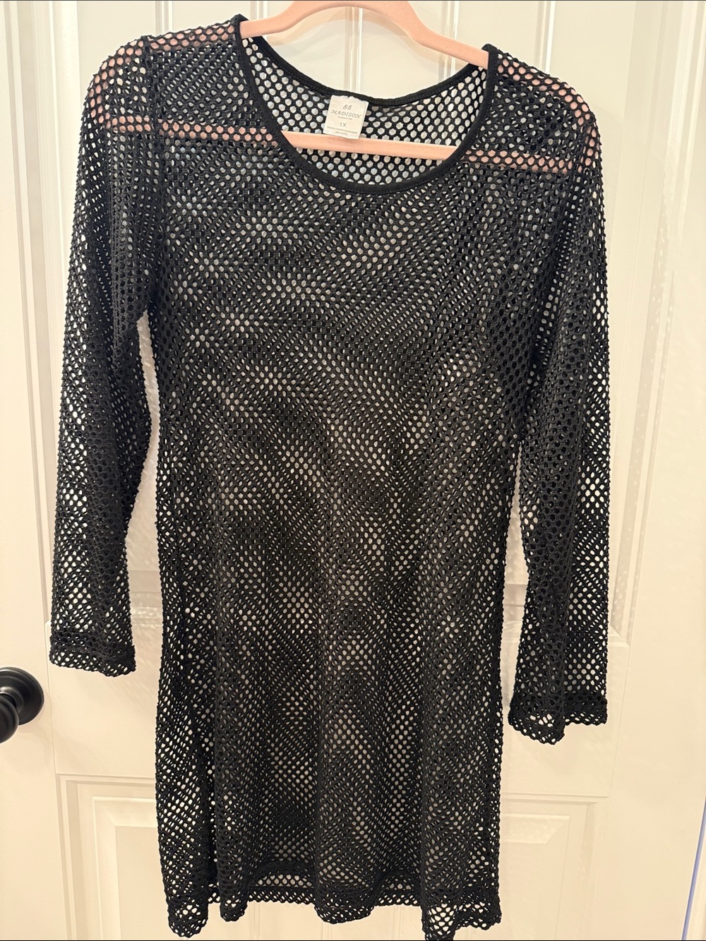 🔴 Black Mesh Long Suimsuit cover up